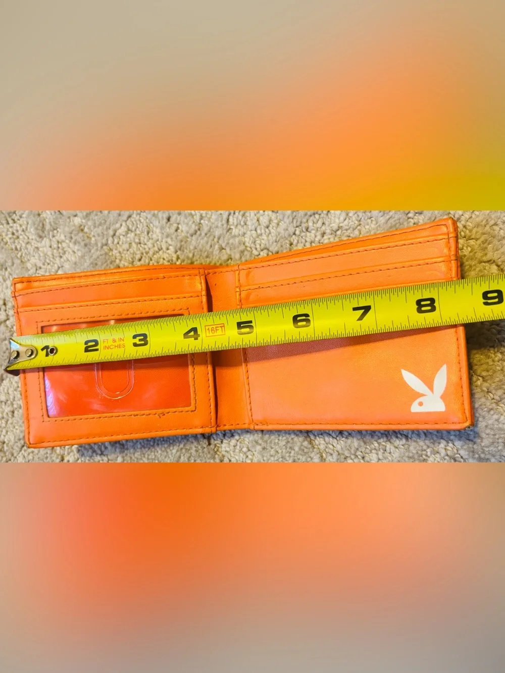 Orange Playboy Logo Bifold Wallet